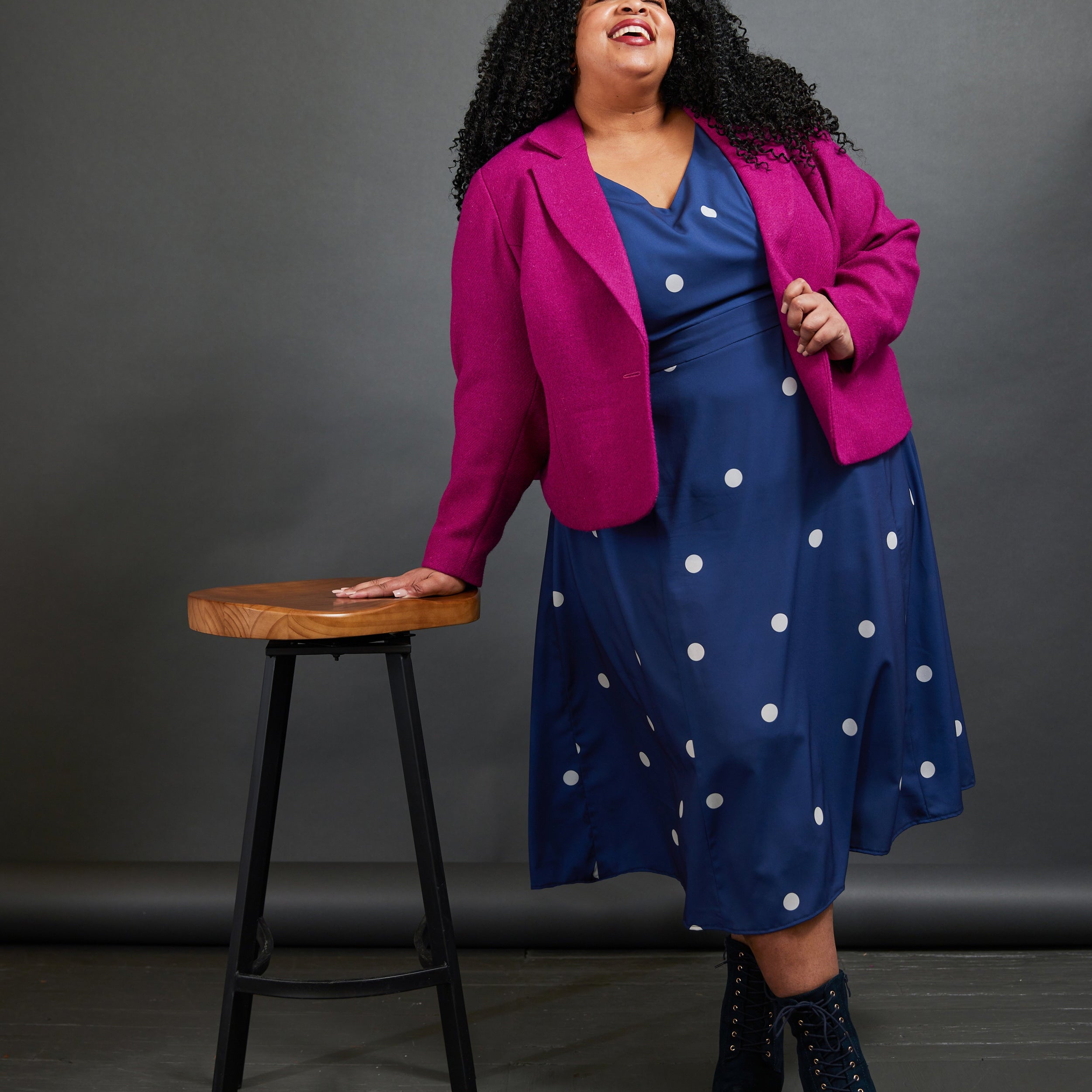 This blazer is the Auburn Blazer sewing pattern from Cashmerette.