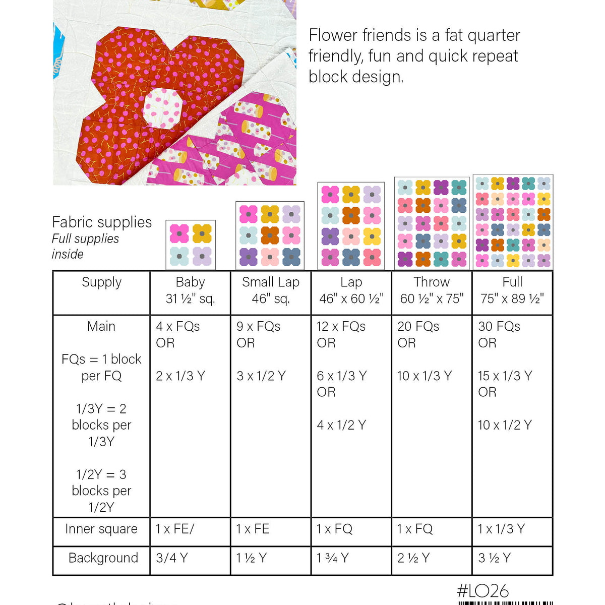 Flower Friends Quilt pattern