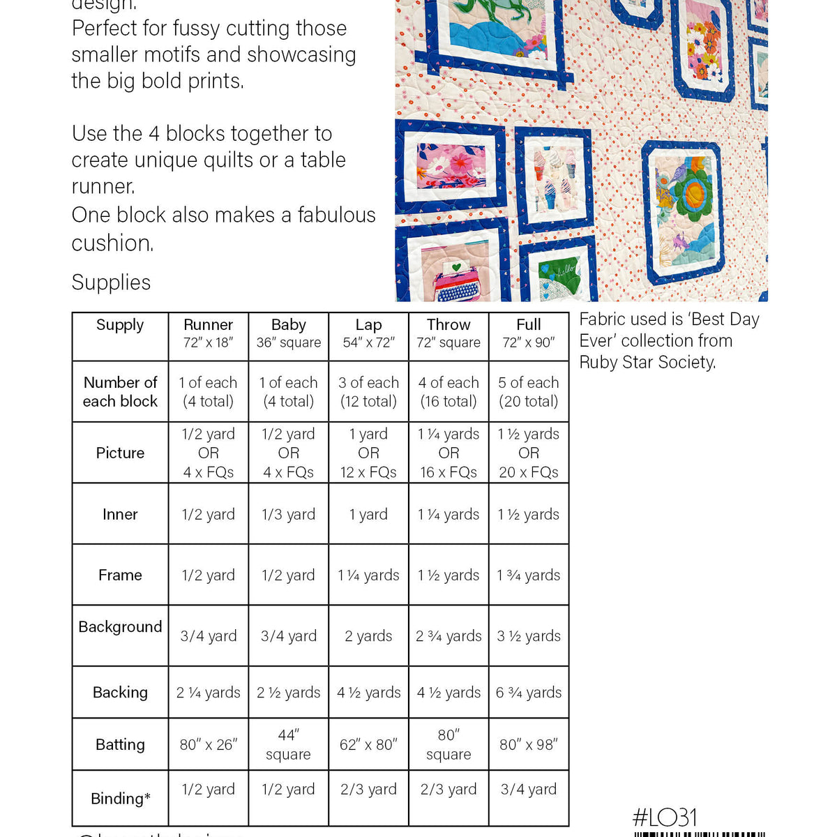 Gallery Wall Quilt pattern