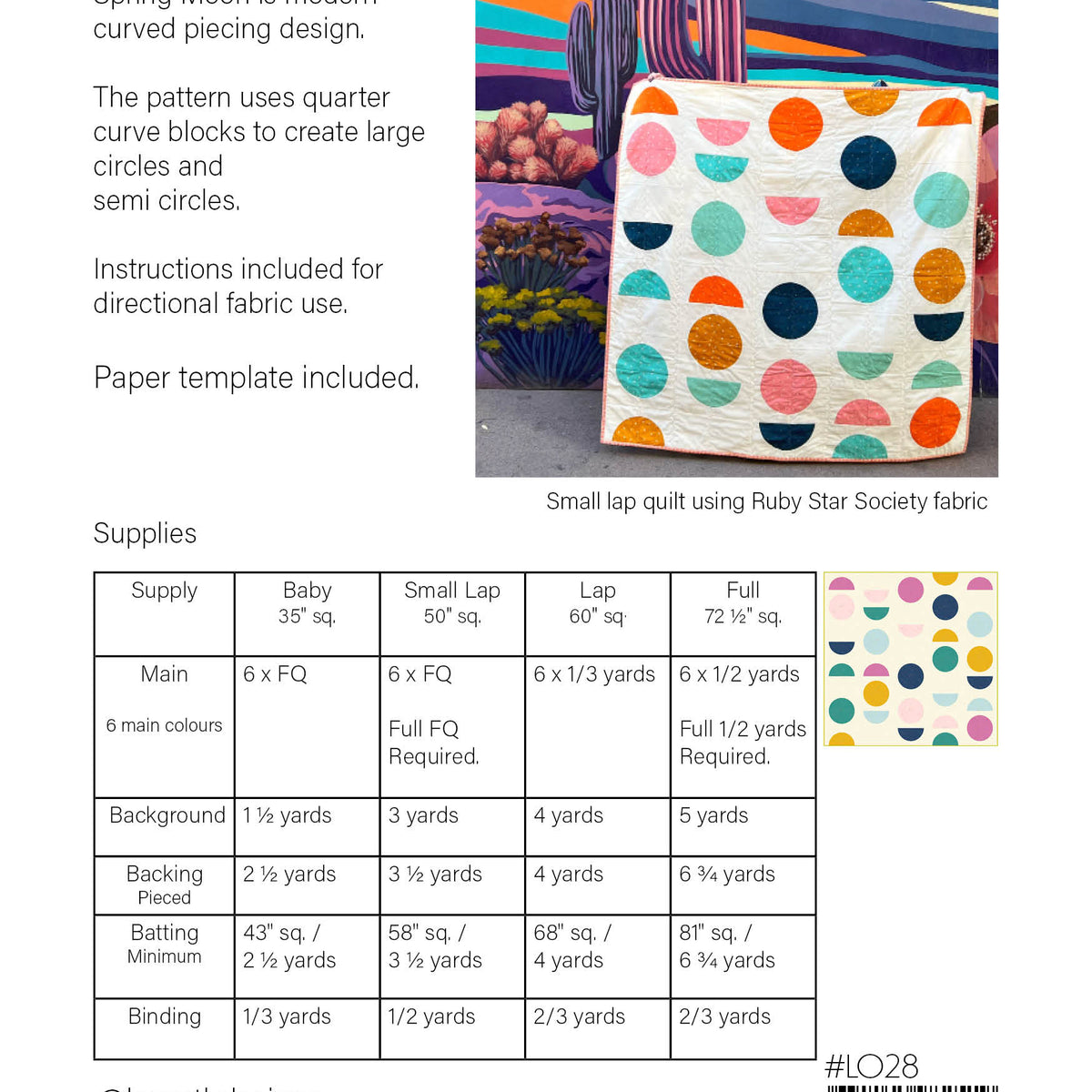 Spring Moon Quilt Pattern
