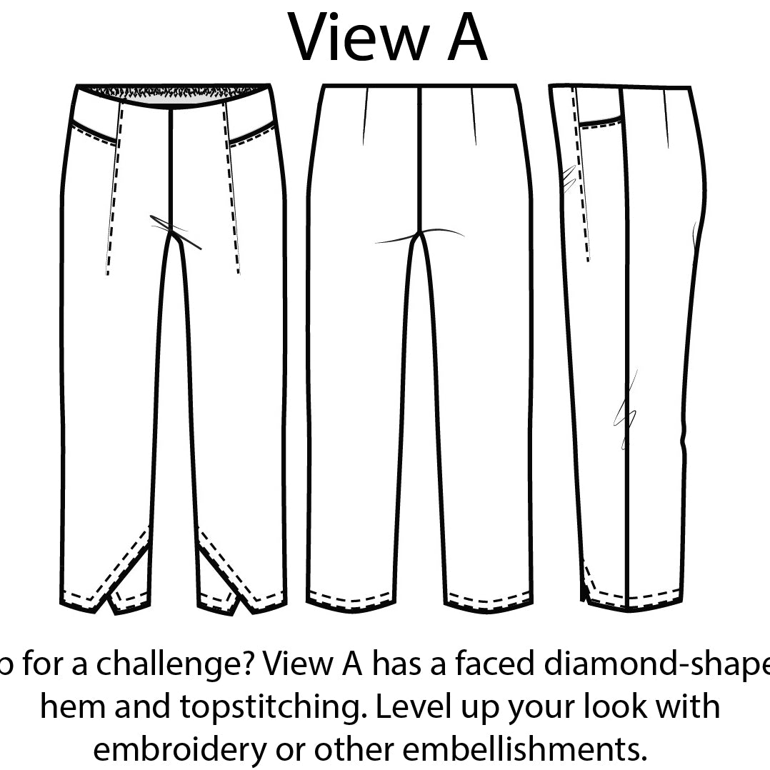 Style Falcon Diamond Hem Trousers Digital Sewing Pattern