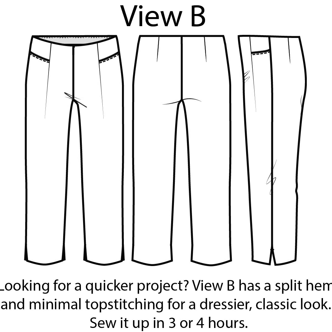 Style Falcon Diamond Hem Trousers Digital Sewing Pattern