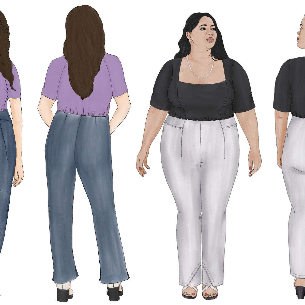 Style Falcon Diamond Hem Trousers Digital Sewing Pattern