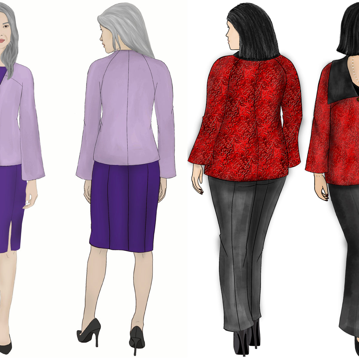 Style Falcon Positive Space Jacket Digital Sewing Pattern