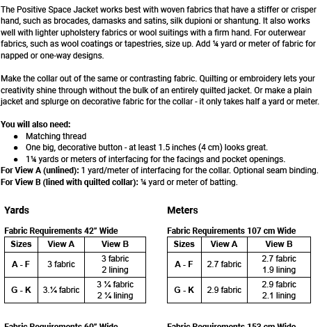Style Falcon Positive Space Jacket Digital Sewing Pattern