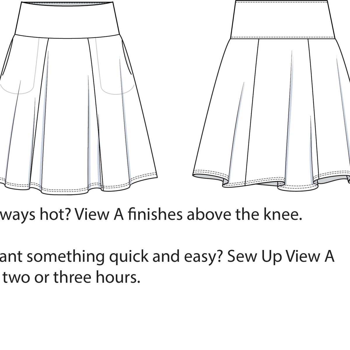 Style Falcon Straight A's Skirt Digital Sewing Pattern
