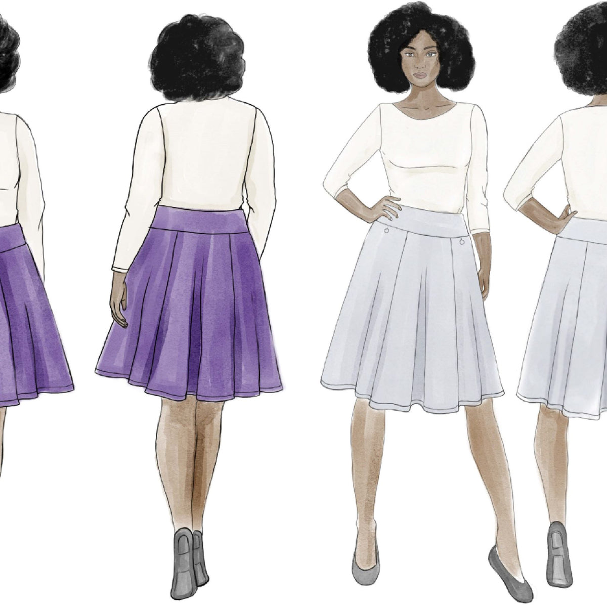 Style Falcon Straight A's Skirt Digital Sewing Pattern