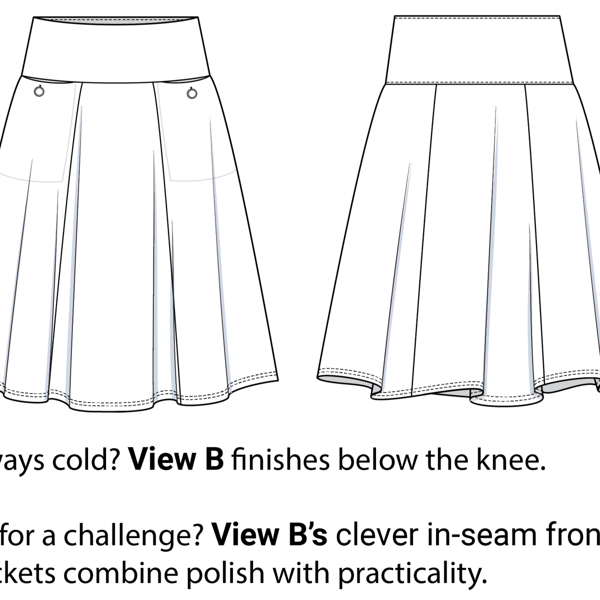 Style Falcon Straight A's Skirt Digital Sewing Pattern