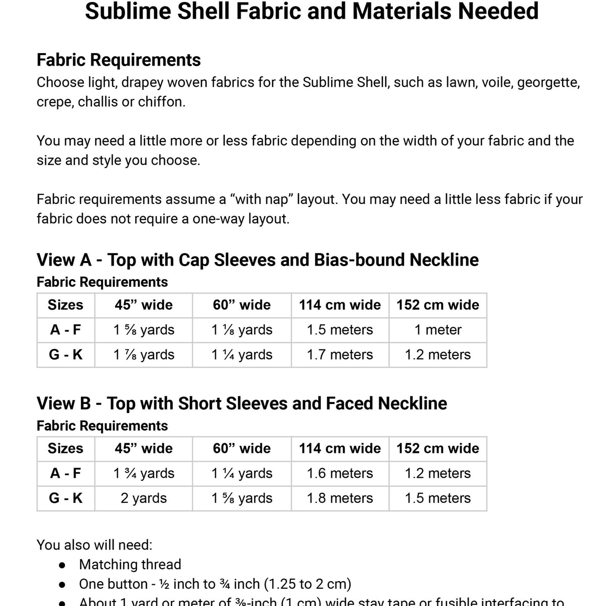Style Falcon Sublime Shell Digital Sewing Pattern
