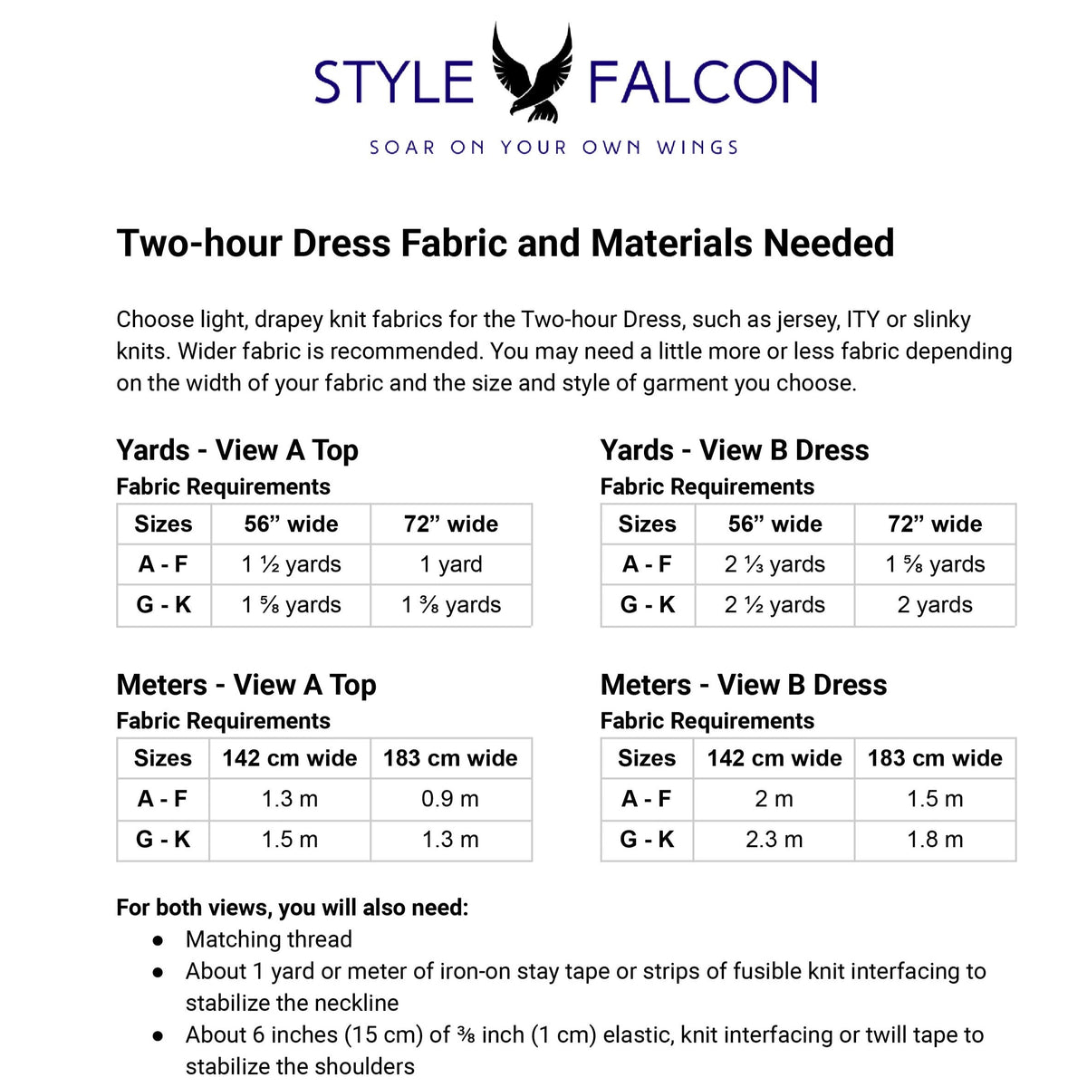 Style Falcon Two-hour Dress Digital Sewing Pattern