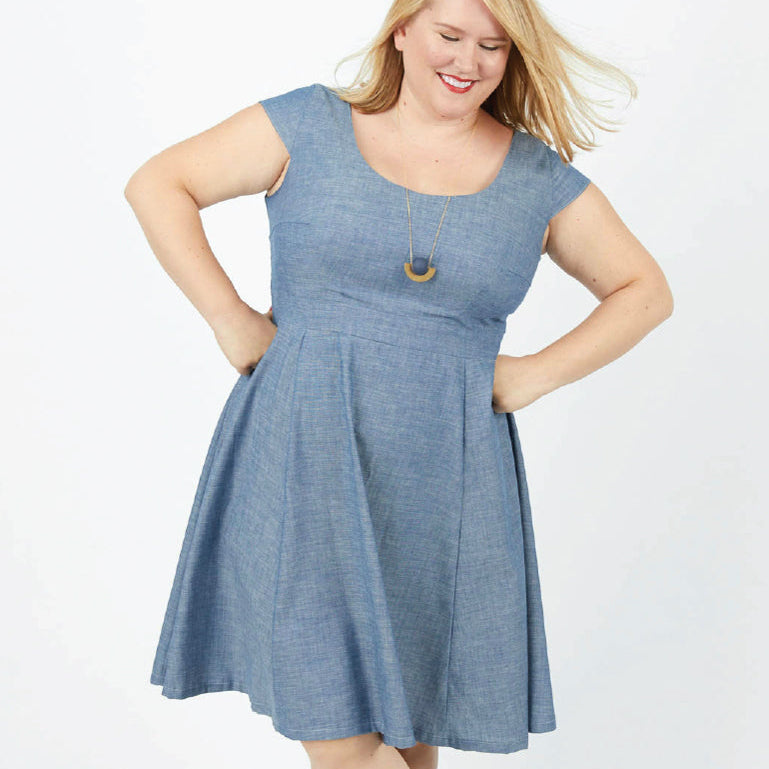 This dress is the Upton Dress & Skirt sewing pattern from Cashmerette.