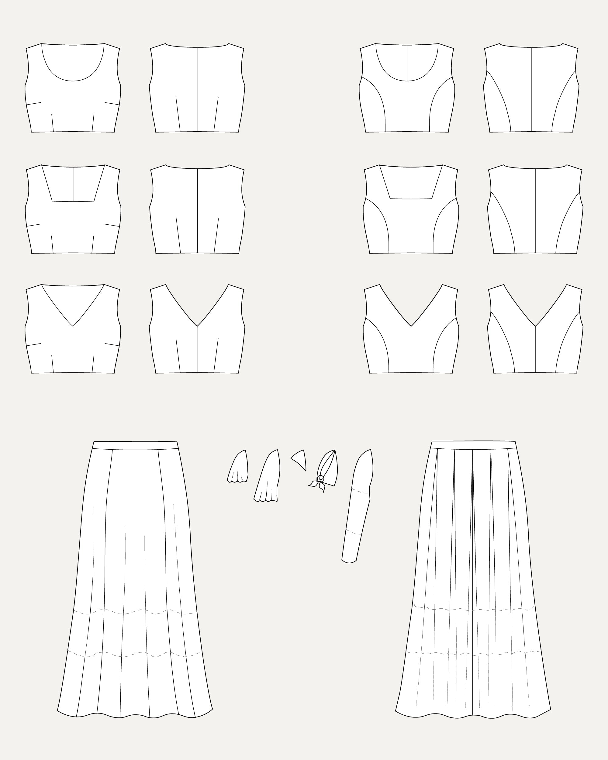 Cashmerette Upton Dress & Skirt Plus Mix & Match Expansion Pack PDF pattern