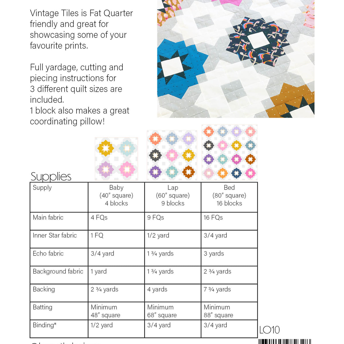 Vintage Tiles Quilt pattern