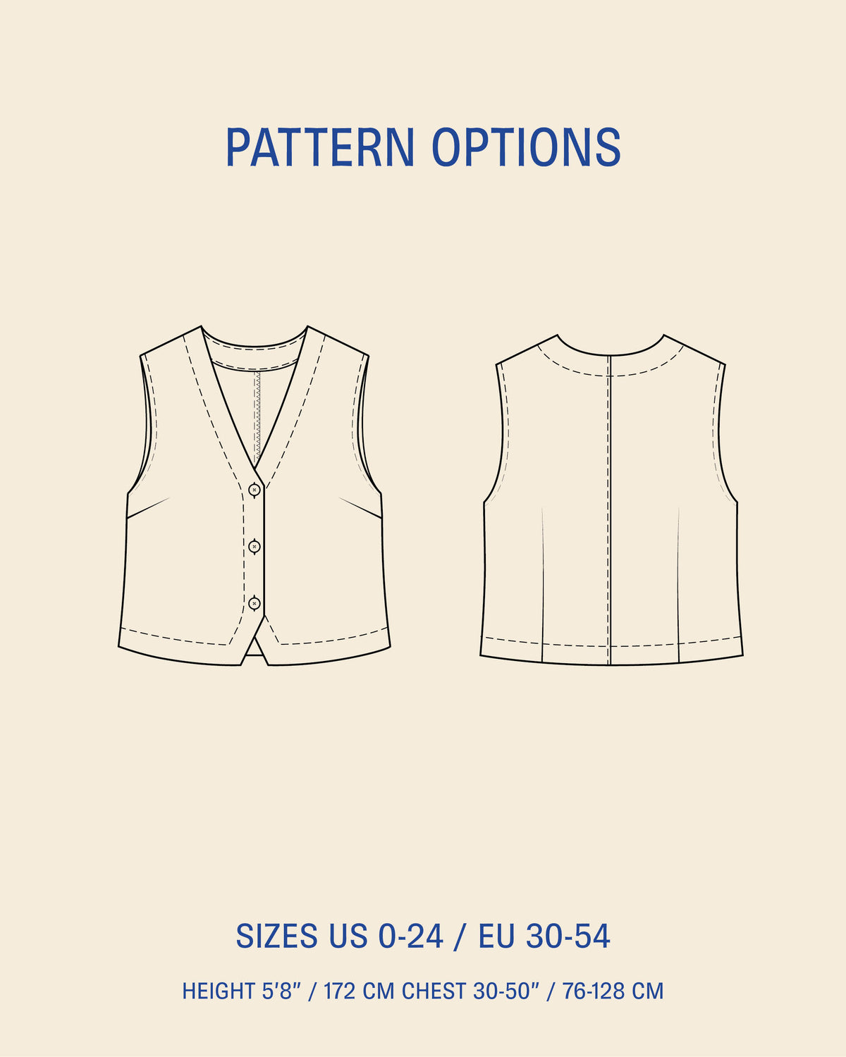 Waistcoat top sewing pattern