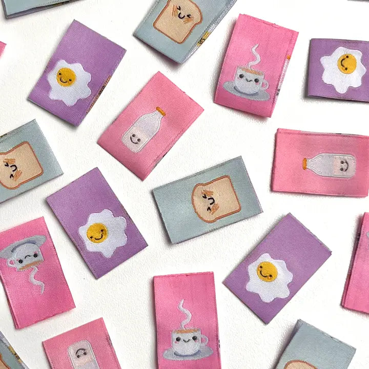 Breakfast | Sewing Woven Clothing Label Tags | 6 Pack | TWO STITCHES ...