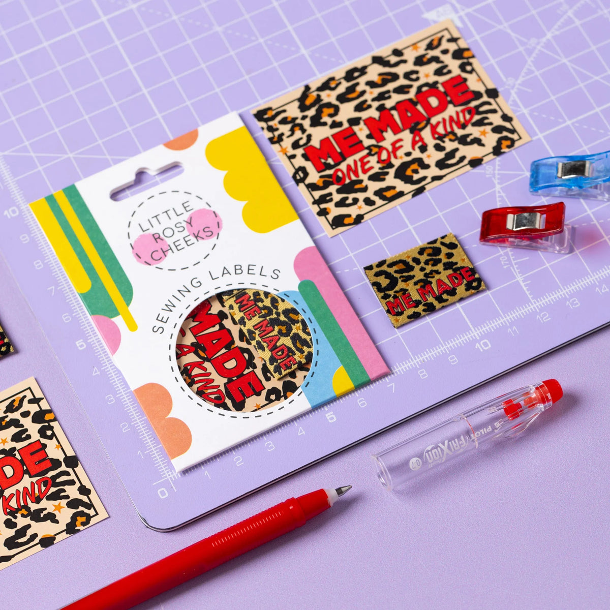 'LEOPARD LABEL & PATCH PACK' - Little Rosy Cheeks UK Pack of 4 sewing ...