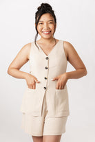 ASTERI button down dress & vest