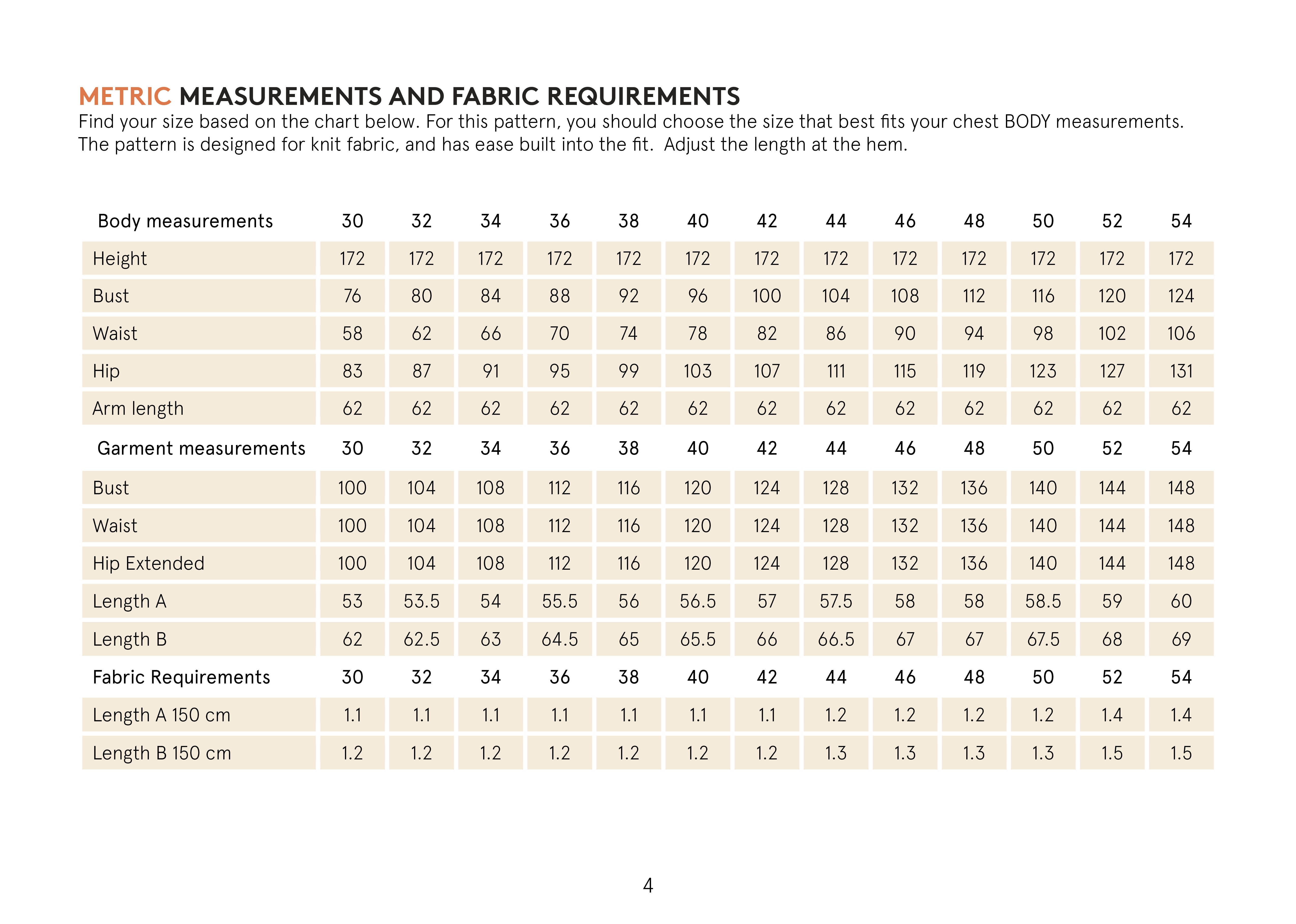 Boxy Raglan metric measurements
