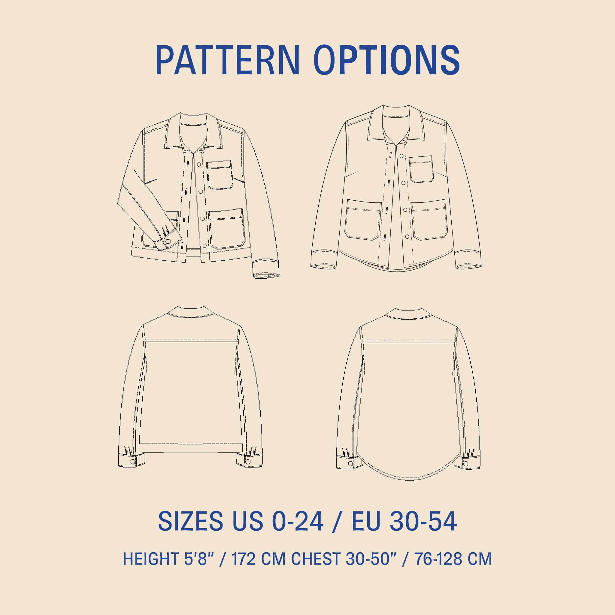 Canvas Jacket sewing pattern Wardrobe By Me