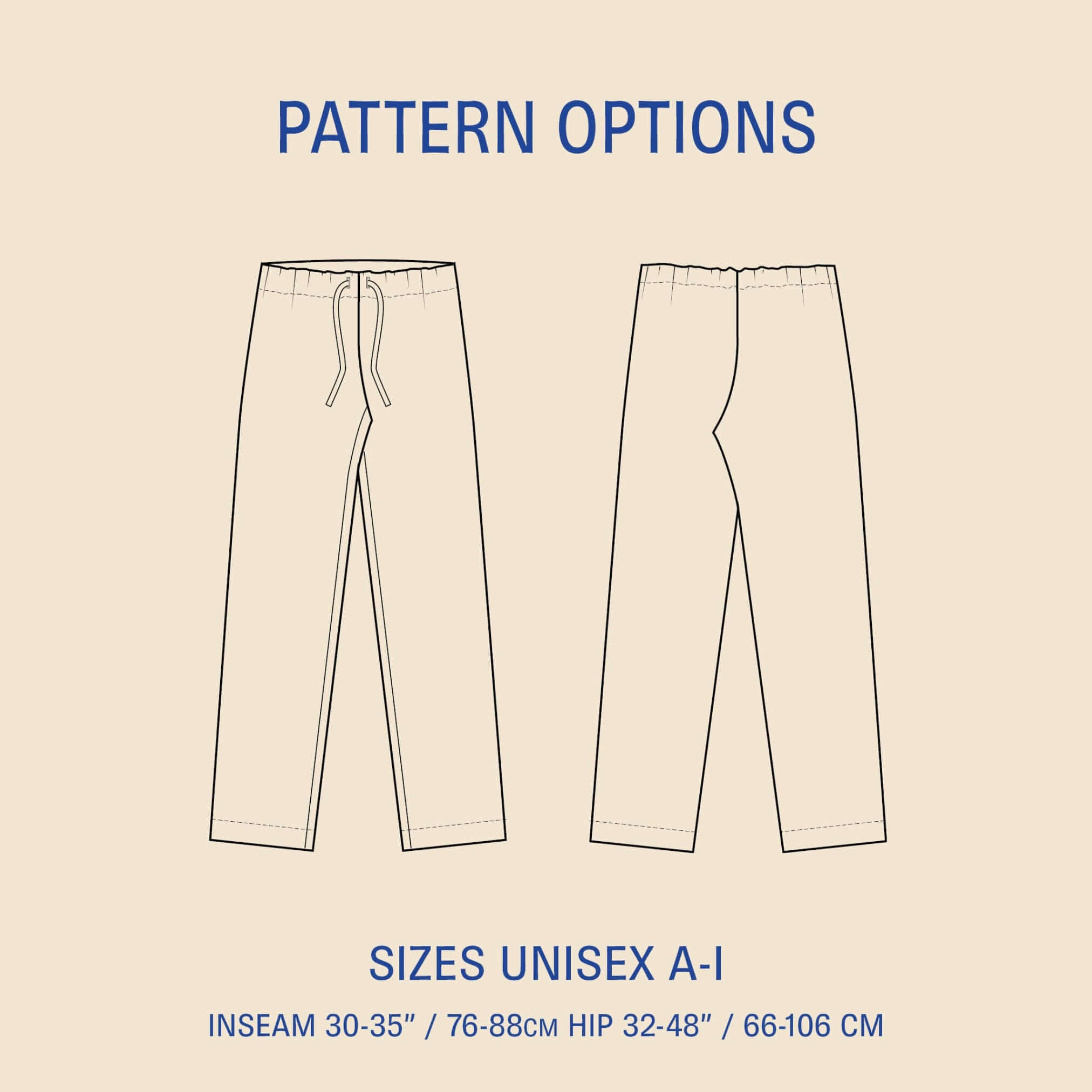 Pajama Pants sewing pattern- Unisex Wardrobe By Me