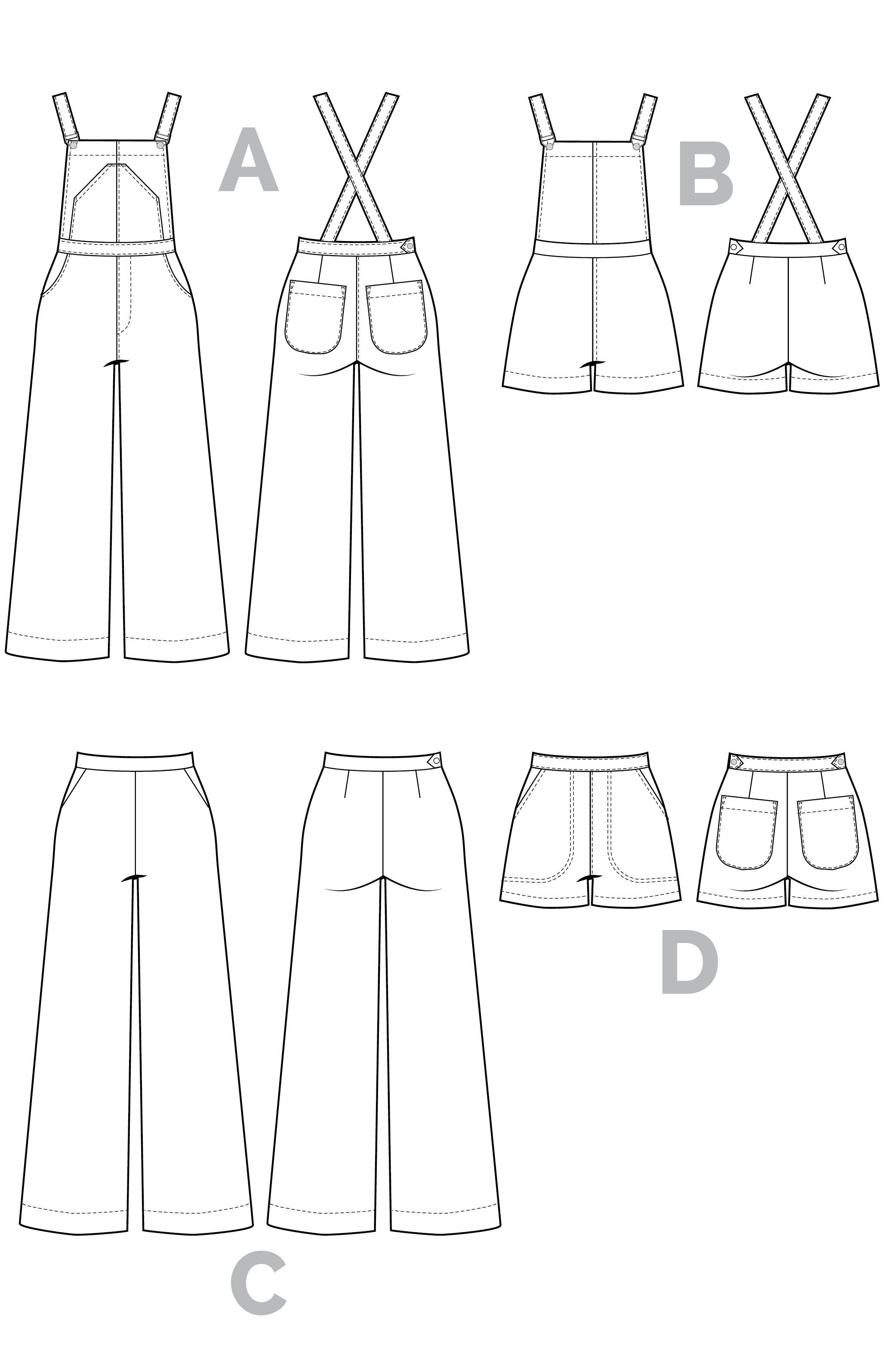 Jenny Overalls + Trousers Pattern