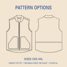 Outline drawing of th eozark vest sewing pattern