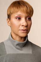 Rectangular ribbed funnel neck tee sewing pattern