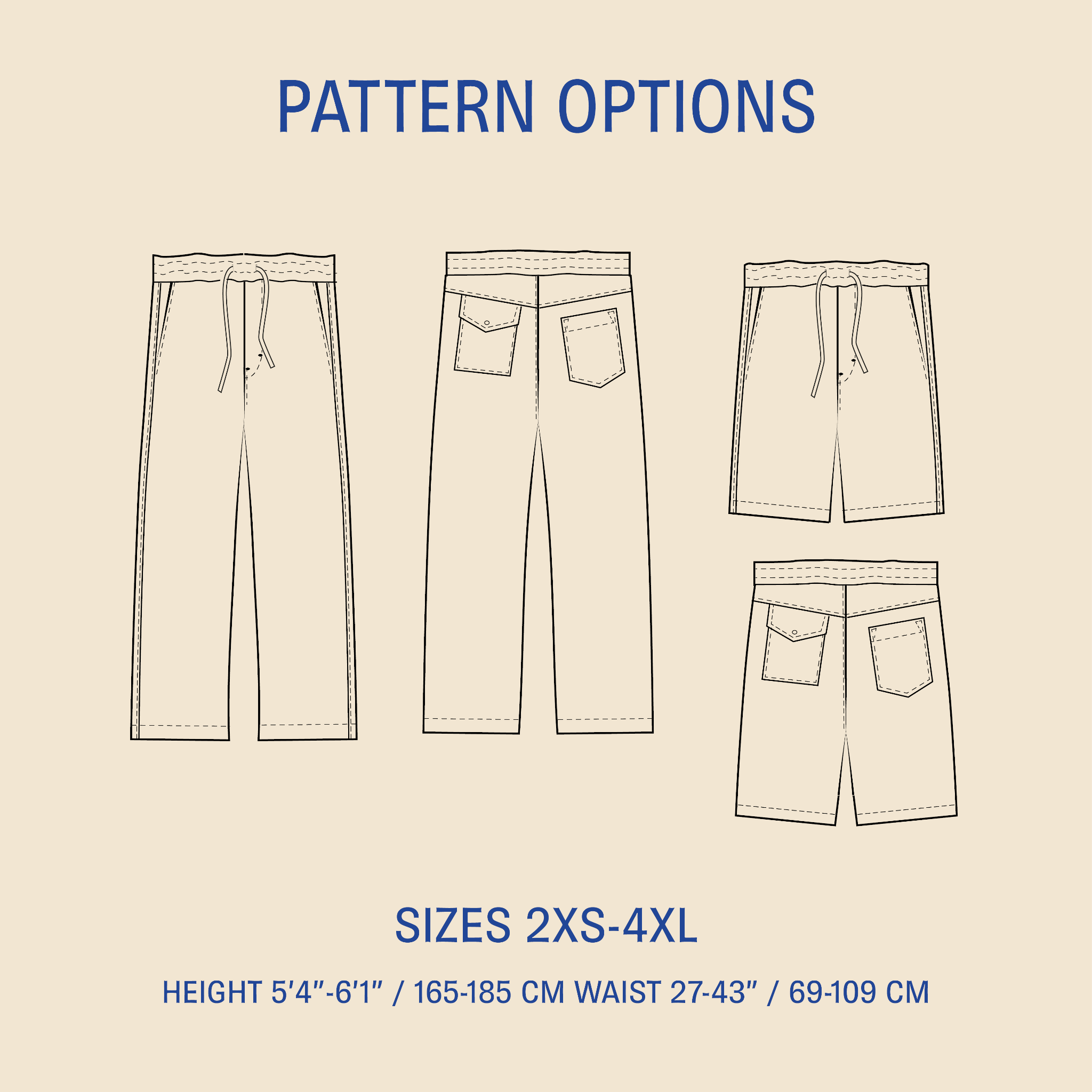 Summer pants sewing pattern Wardrobe By Me