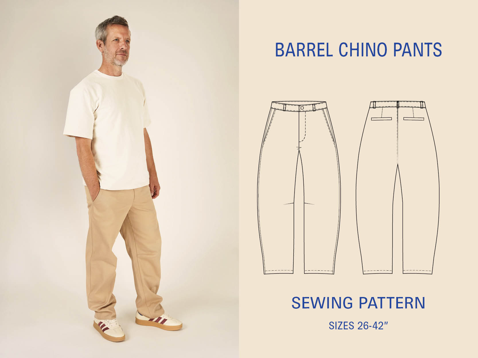 Barrel Chino Pants Sewing Pattern