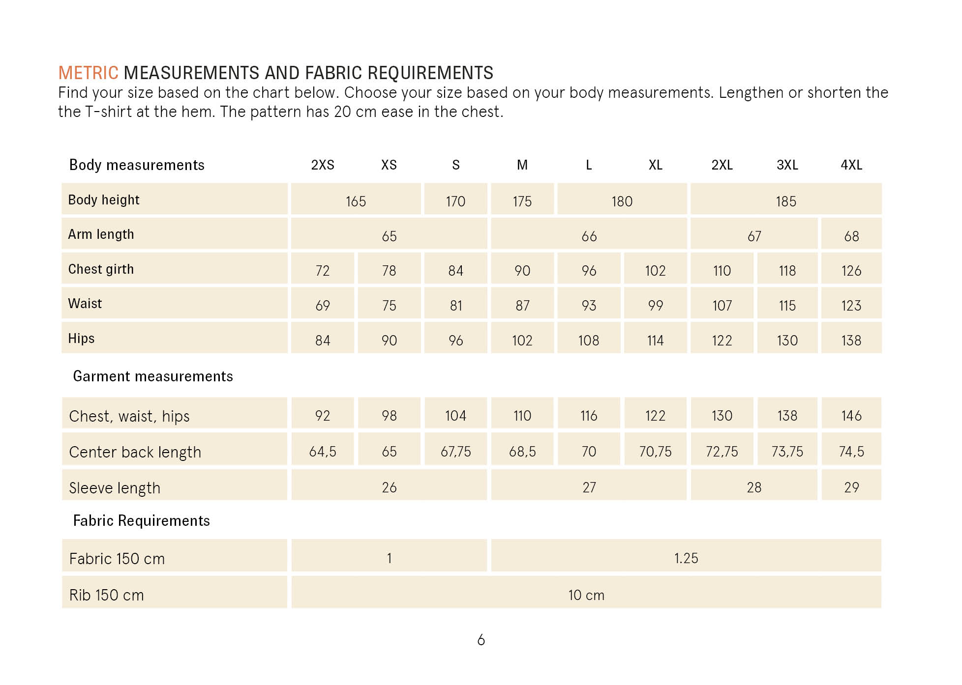 Big T-shirt sewing pattern