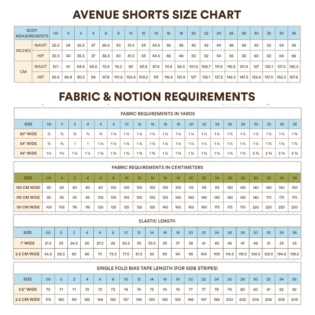 Avenue Shorts Sewing Pattern