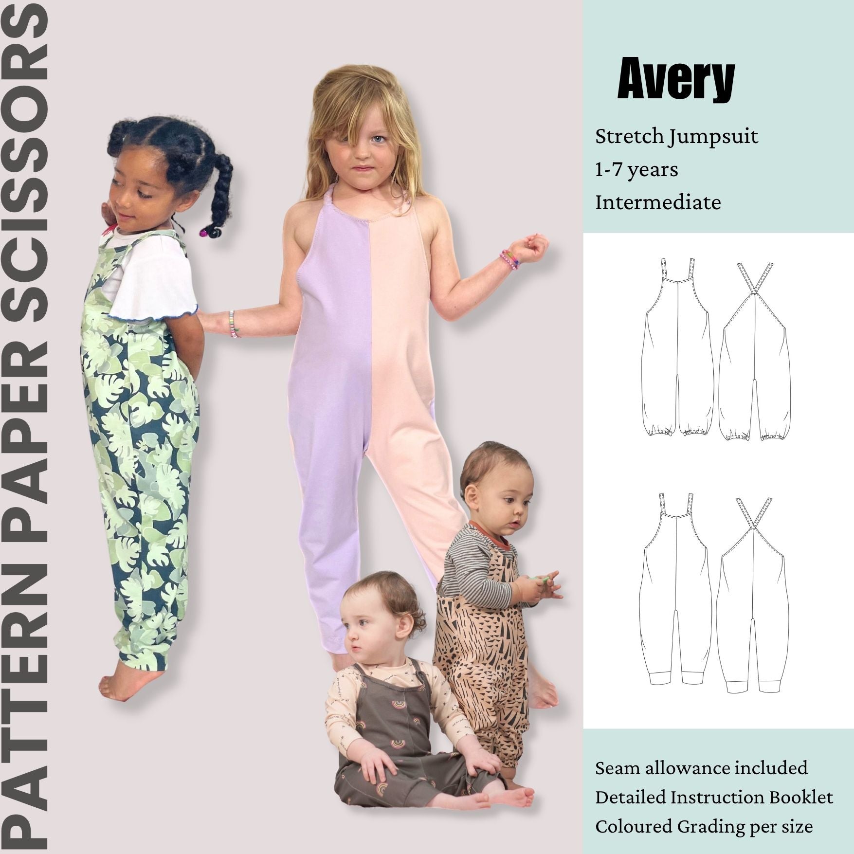 Dungaree Romper sewing pattern for young children and babies
