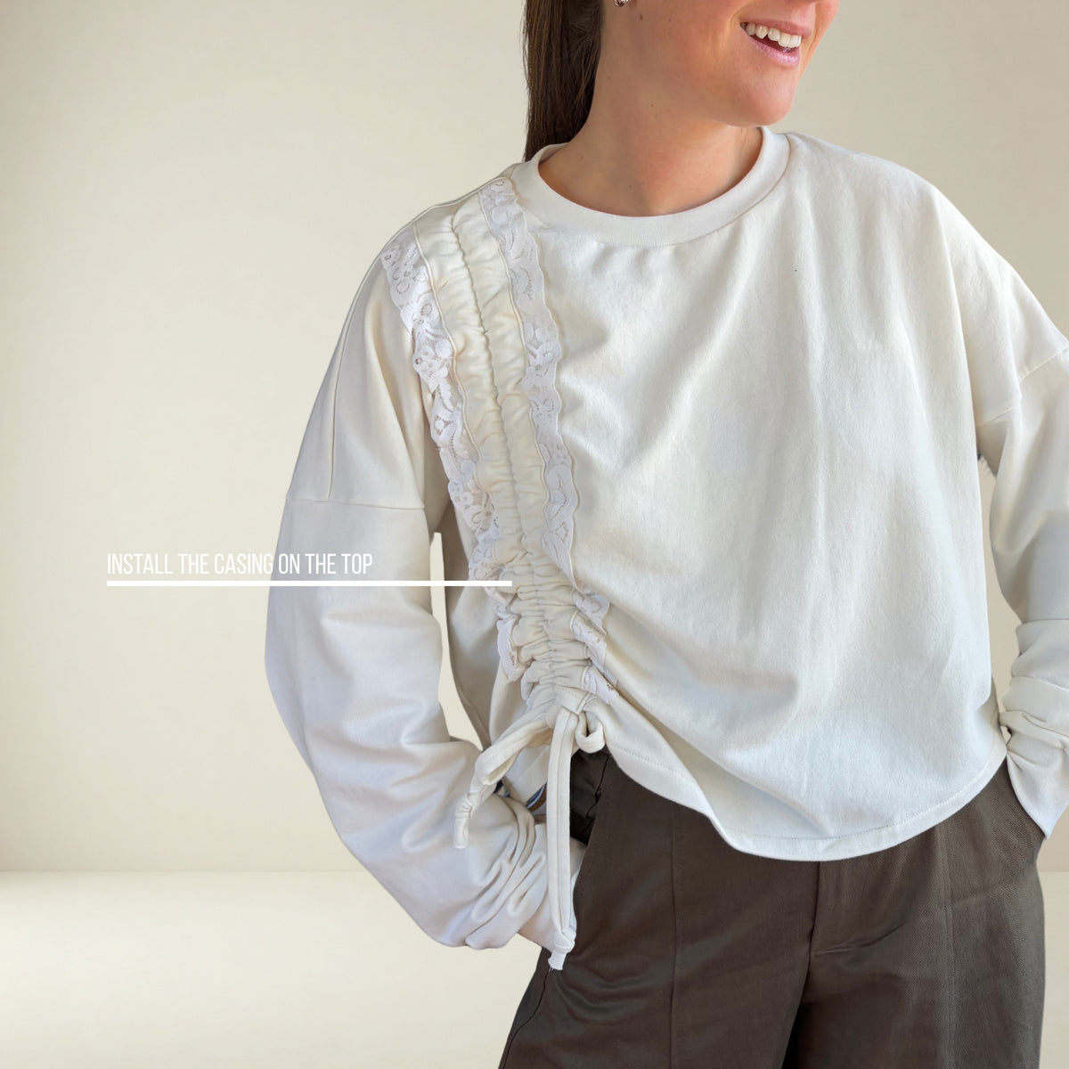 CR001 - Crewneck avec coulisse verticale