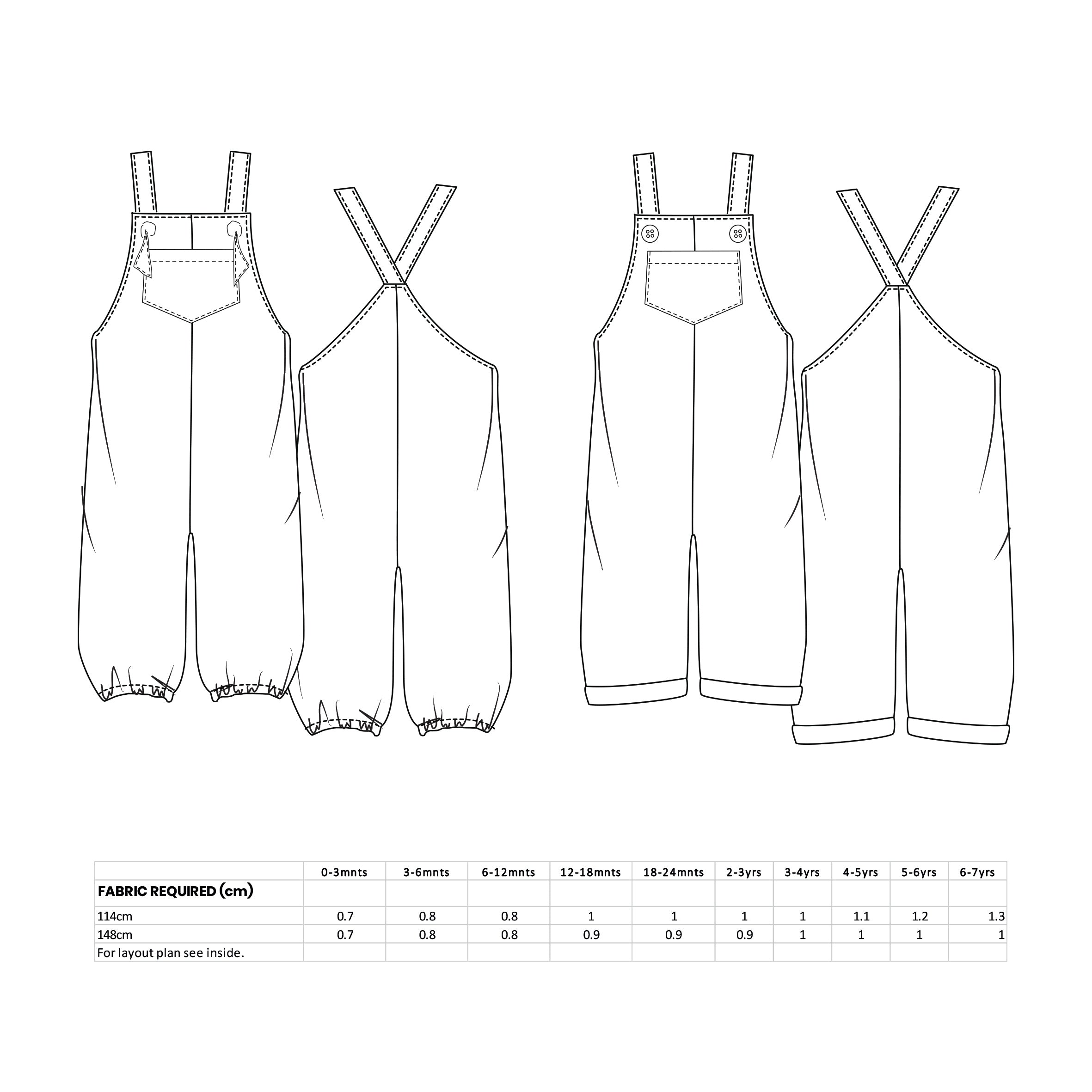 Baby/Childrens Florrie Woven Romper PDF Sewing Pattern