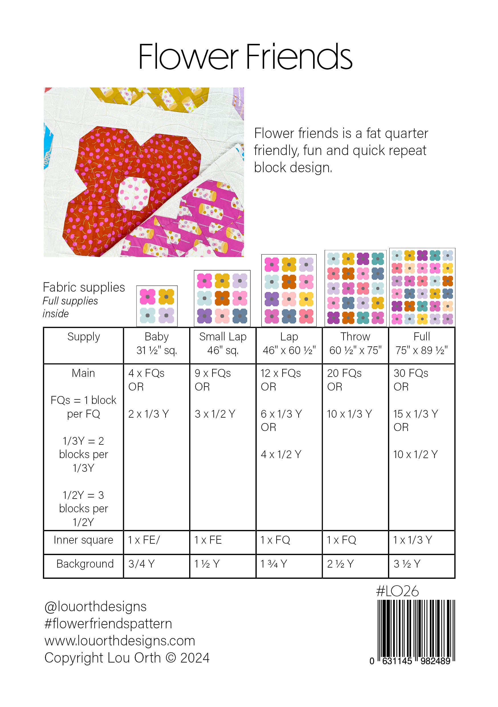 Flower Friends Quilt pattern