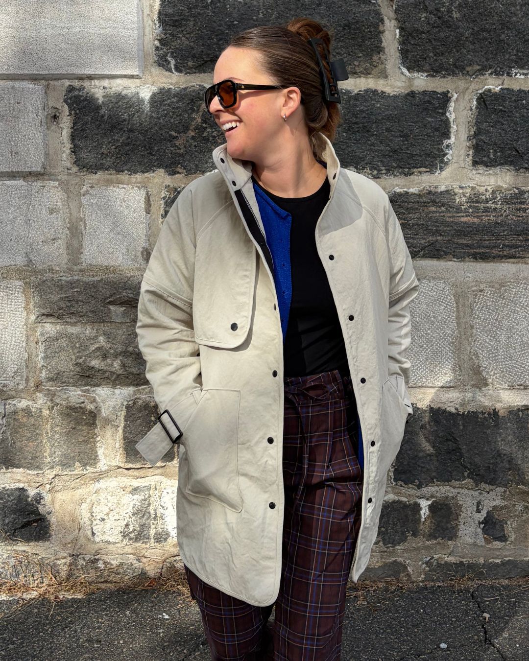 JK001 - Veste oversized avec manches raglan et ''gun flap''