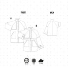JK001 - Veste oversized avec manches raglan et ''gun flap''
