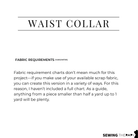 PDF Waist Collar Pattern - Sewing Therapy