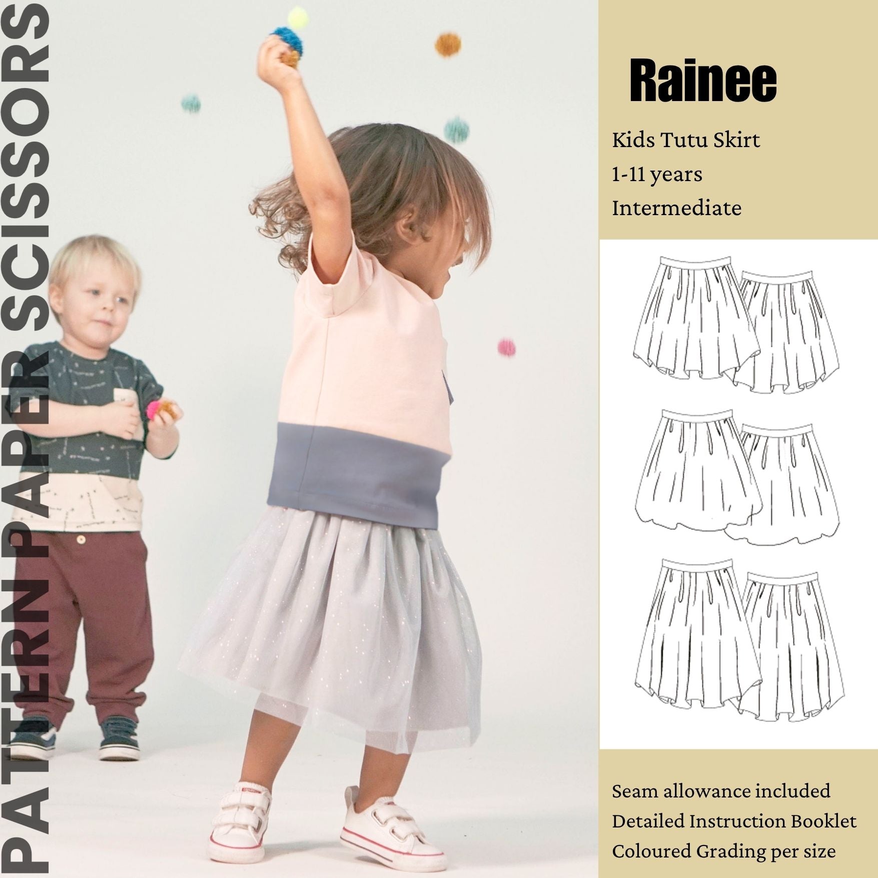 Easy Sew Tutu Skirt PDF Sewing Pattern for Children Ages 1-11 years
