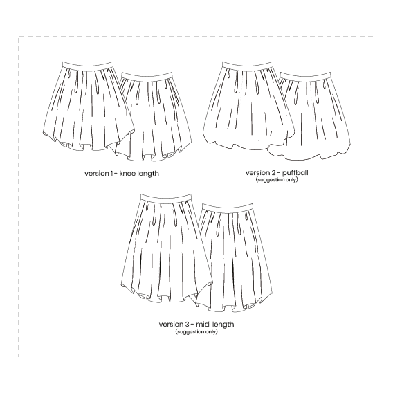 Easy Sew Tutu Skirt PDF Sewing Pattern for Children Ages 1-11 years