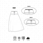 SK001 - Jupe à taille élastique avec découpes aux hanches