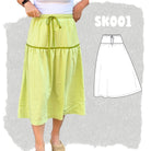 SK001 - Jupe à taille élastique avec découpes aux hanches