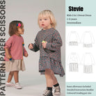 Kids, Girls 2 in 1 Layered Sweat Dress PDF Sewing Pattern, Ages 1-11 years