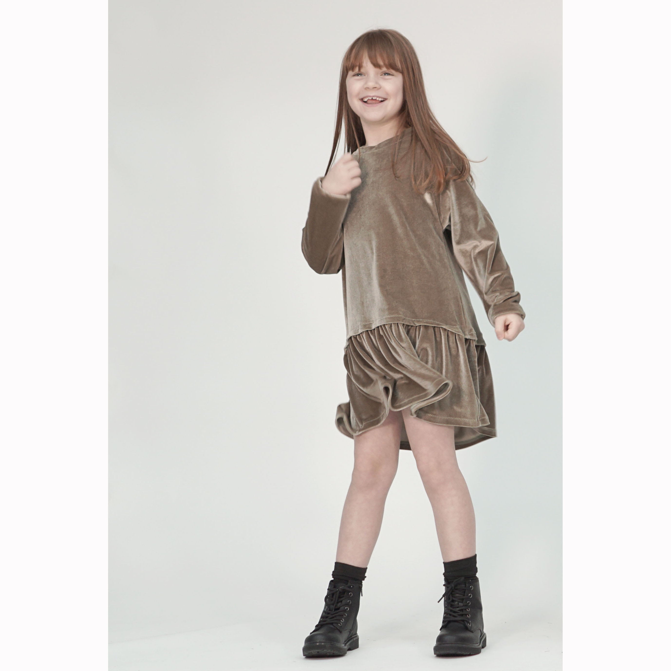 Kids, Girls 2 in 1 Layered Sweat Dress PDF Sewing Pattern, Ages 1-11 years