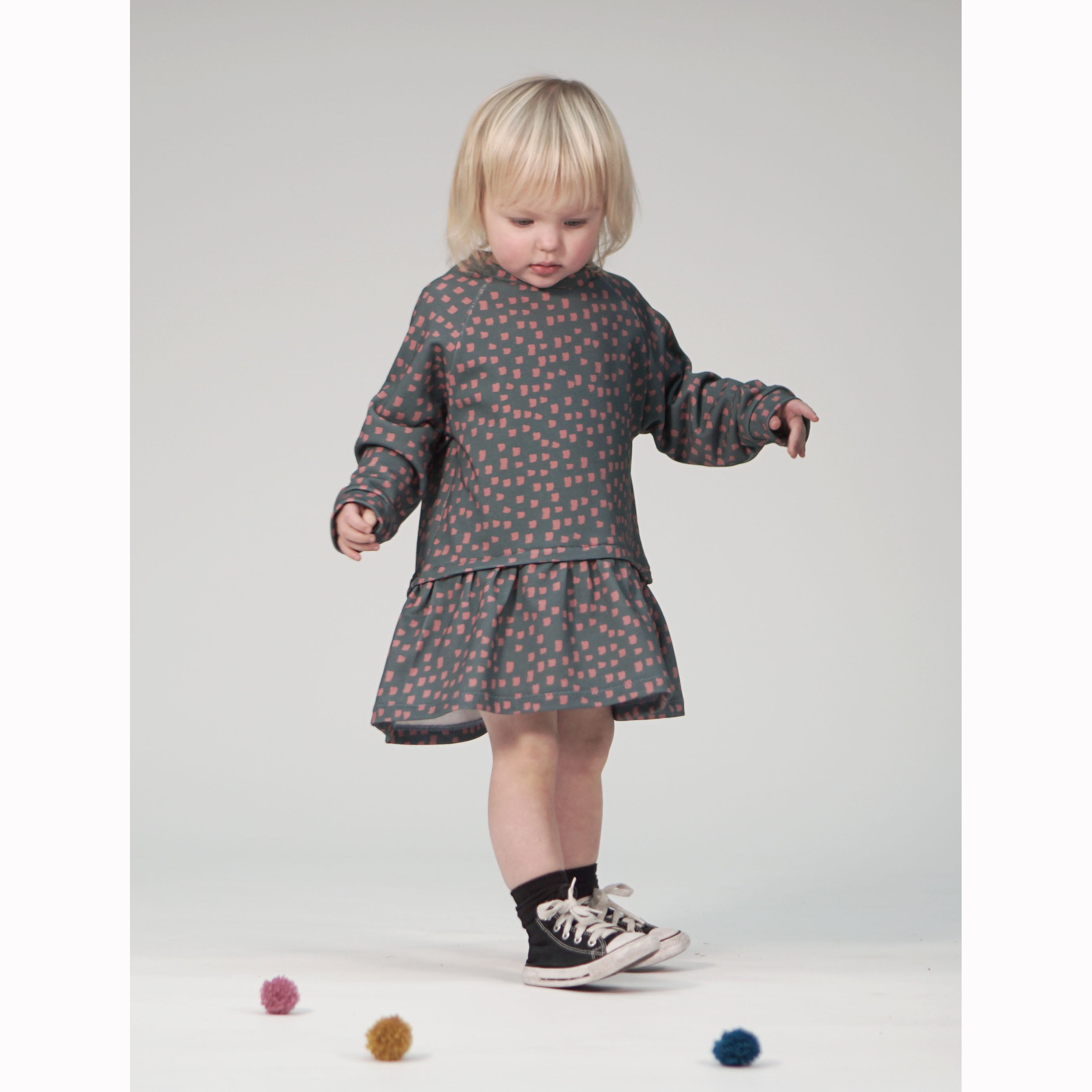 Kids, Girls 2 in 1 Layered Sweat Dress PDF Sewing Pattern, Ages 1-11 years