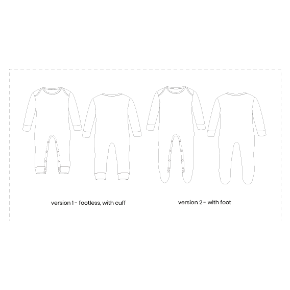 The Sage Babygrow PDF Sewing Pattern | Newborn — 24 Months