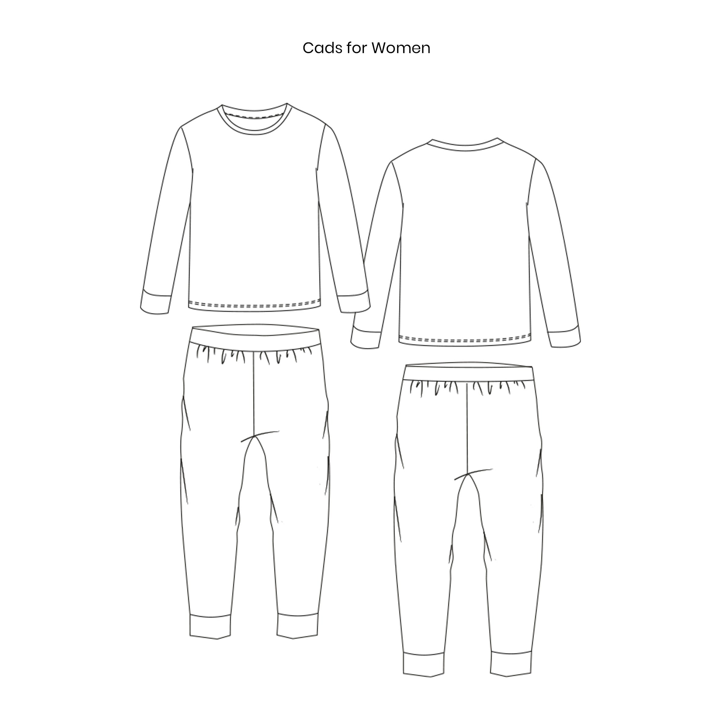 Women's Perri PJs PDF Sewing Pattern, Relaxed Fit In Stretch