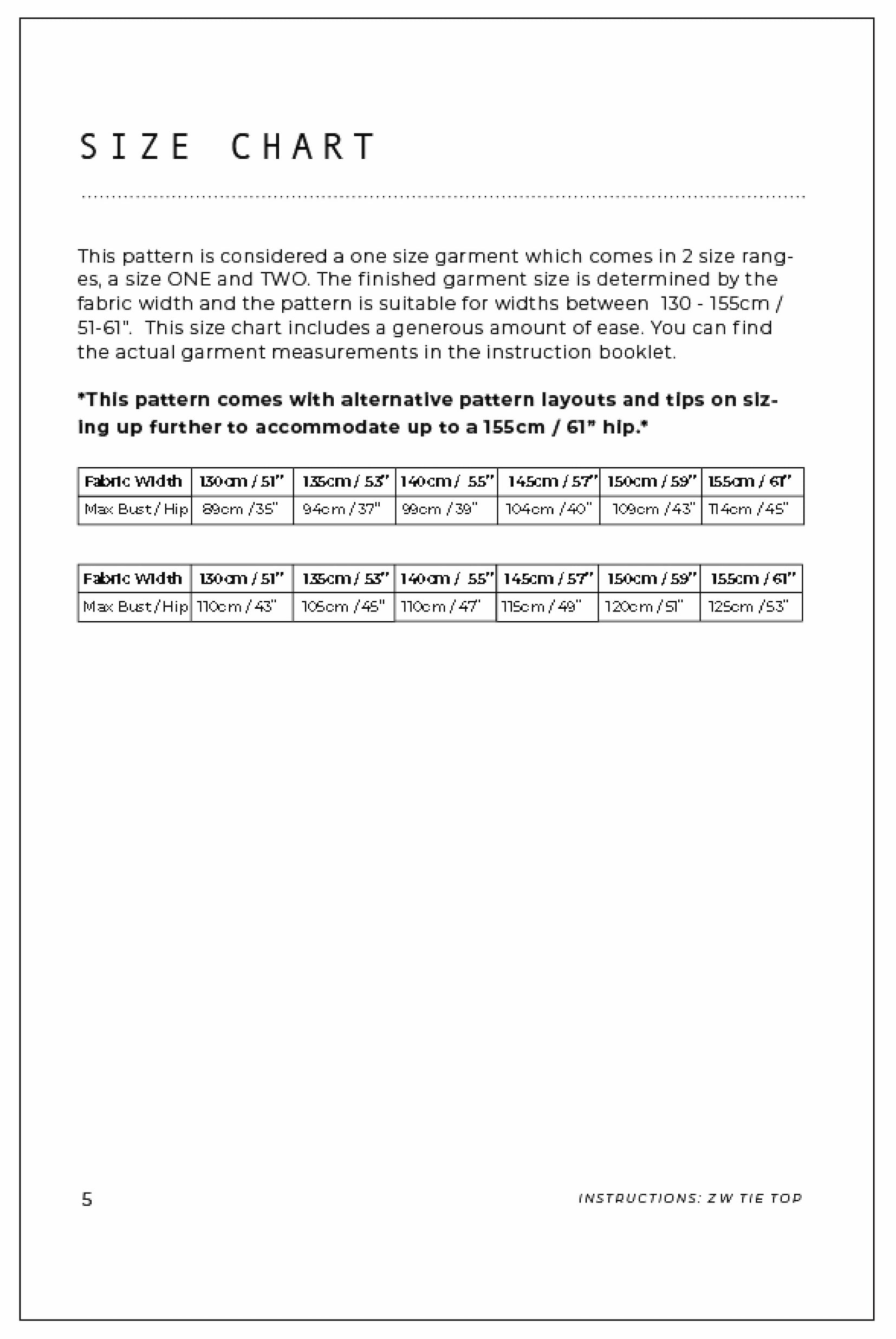 ZW Tie Top - PDF Sewing Pattern